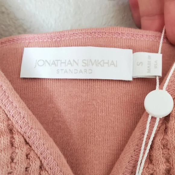 Jonathan Simkhai Juliette Chai Pink Waffle Bralette Size Small - Picture 6 of 8